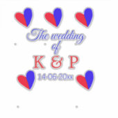 De bruiloft van voeg koppelnaam initiaal briefdatu sticker (Voorkant)