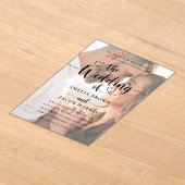 De bruiloft van warmte en foto acryl uitnodiging (Laagn)