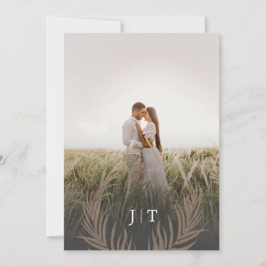 De bruiloft van zwart-wit foto bruiloft kaart (Achterkant)