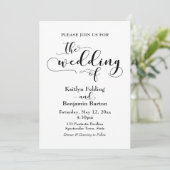 "De bruiloft van" zwarte typografie, eenvoudig, el Kaart (Staand voorkant)