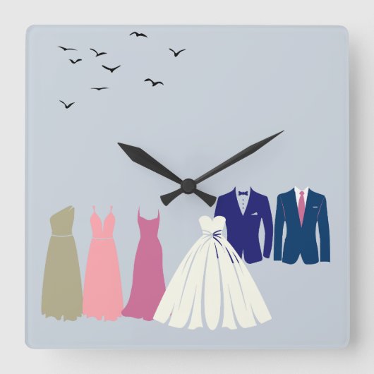 De bruiloft vierkante klok (Voorkant)