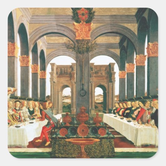 De bruiloft vierkante sticker (Voorkant)