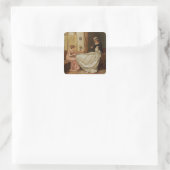 De bruiloft vierkante sticker (Tas)