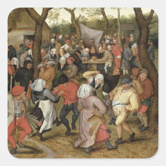 De bruiloft vierkante sticker (Voorkant)