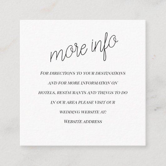 "de bruiloft" Wedding Information Enclosure Kaart (Voorkant)
