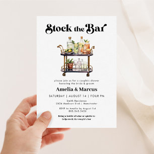De Bruiloftsfeest van het Koppel Stock the Bar Kaart