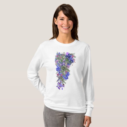 De bruinbloemen van de Lavender Flowers T-shirt (Voorkant volledig)