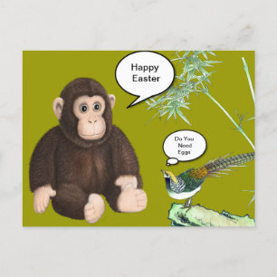 De bruine Aap van Pasen Feestdagenkaart