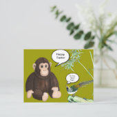 De bruine Aap van Pasen Feestdagenkaart (Staand voorkant)