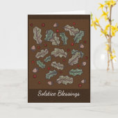 De Bruine Achtergrond van Yule van de Kaart (Gele Bloem)