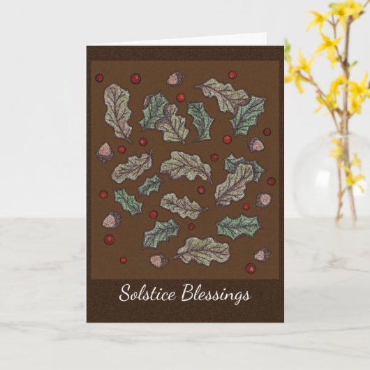 De Bruine Achtergrond van Yule van de Kaart (Gele Bloem)