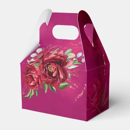 De bruine bruiloft van Bourgogne bloeit de moderne Bedankdoosjes (Achterkant)