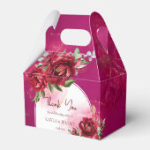 De bruine bruiloft van Bourgogne bloeit de moderne Bedankdoosjes (Voorkant Zijde)