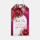 De bruine bruiloft van Bourgogne bloeit de moderne Cadeaulabel (Voorkant)