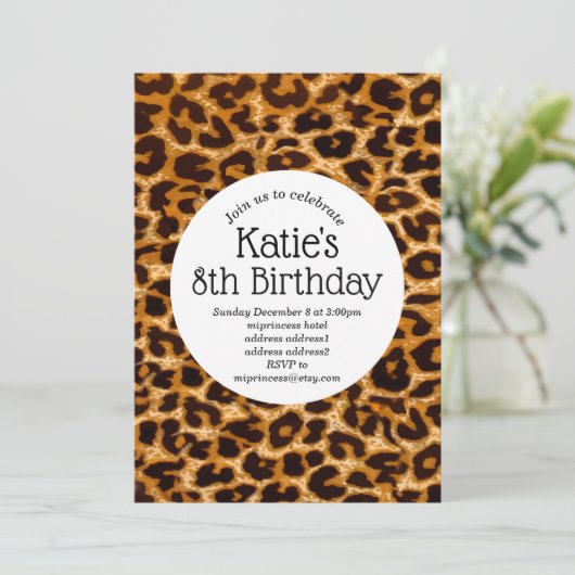 de bruine dierenkopper, Leopard, cheetah-verjaarda Kaart (Staand voorkant)