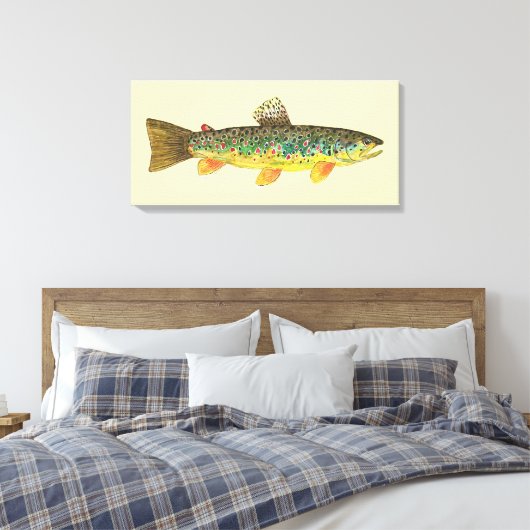 De bruine forel canvas afdruk (Insitu (Slaapkamer))
