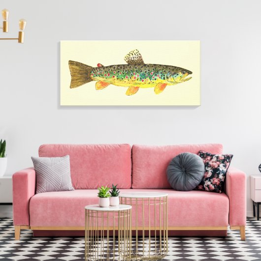 De bruine forel canvas afdruk (Insitu (Woonkamer))