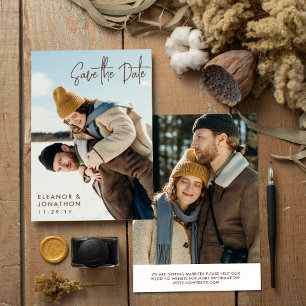 De bruine Foto van het Manuscript van de Handteken Save The Date