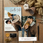 De bruine Foto van het Manuscript van de Handteken Save The Date