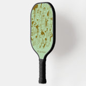 De bruine gezichten op Mint Green Pickleball Paddle (Links)