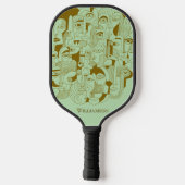 De bruine gezichten op Mint Green Pickleball Paddle (Achterkant)