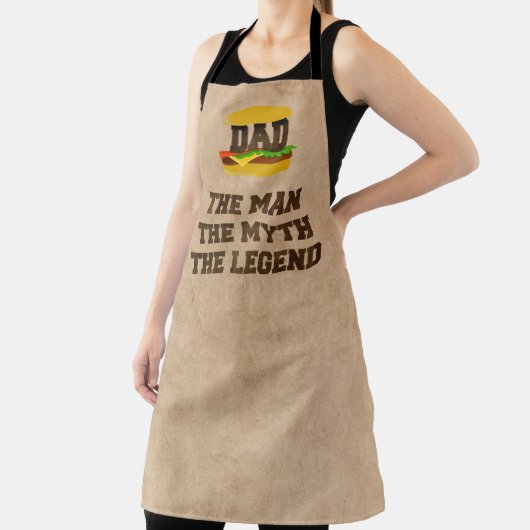 De bruine hamburger pap het Man de mythe de Legend Schort (Insitu)