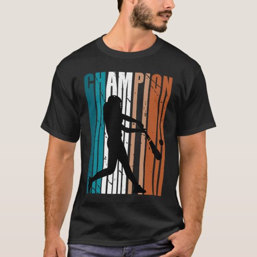 De bruine kampioen van de honkbalspelen op de avon t-shirt (Voorkant)