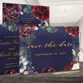 De bruine marine Gold Garden trouwt de datum op Save The Date