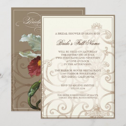 De bruine Orchidee van Cattleya taupe - het Kaart (Voorkant / Achterkant)