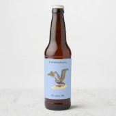 De bruine pelikaan (Pelecanus occidentalis) NY Bir Bier Etiket (Voorkant)