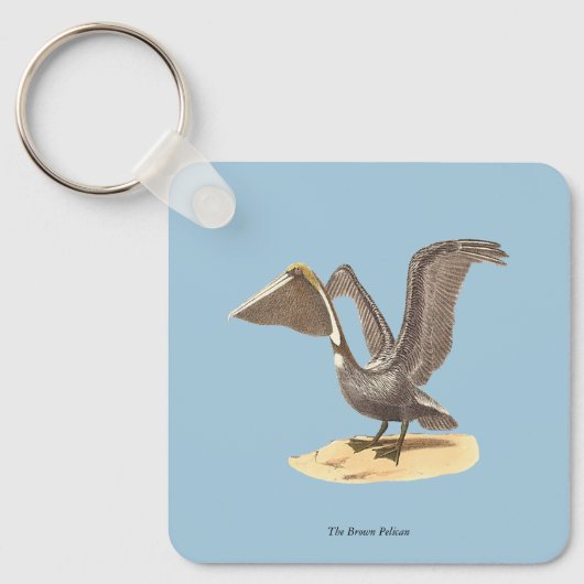 De bruine pelikaan (Pelecanus occidentalis) NY Bir Sleutelhanger (Voorkant)