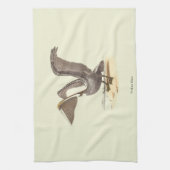 De bruine pelikaan (Pelecanus occidentalis) NY Bir Theedoek (Verticaal)