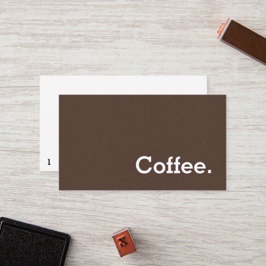 De bruine Ponskaart van de Koffie van de Klantenkaartje (Voorkant / Achterkant in situ)