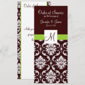 De bruine Programma's van het Huwelijk van het (Voorkant / Achterkant)