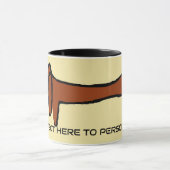 De bruine teckel, voeg tekst toe, mok (Midden)