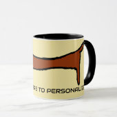 De bruine teckel, voeg tekst toe, mok (Voorkant rechts)