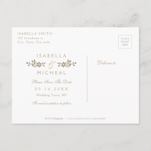 De bruinkoolbrij van Burgundy redt de datum Aankondigingskaart (Achterkant)