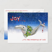 De Bruinvis van de Dolfijn van Kerstmis van de Feestdagenkaart (Voorkant / Achterkant)