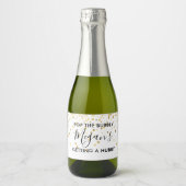 De Bruiswijn van 'Getting a Hubby' met Eigen Naam Sparkling Wijnetiket (Voorkant)