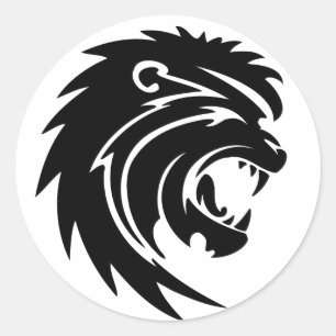 De brullende Hoofd Klassieke Ronde Sticker van de