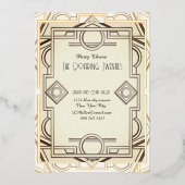 De brullende jaren twintig - Oudejaarsfeest Folie Uitnodiging (Achterkant)