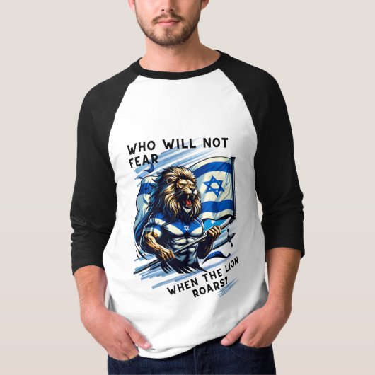 De brullende leeuw van Israël T-shirt (Voorkant)