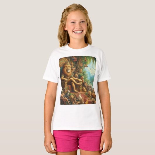 🦁De brullende majesteit van het Abstracte express T-shirt (Voorkant volledig)