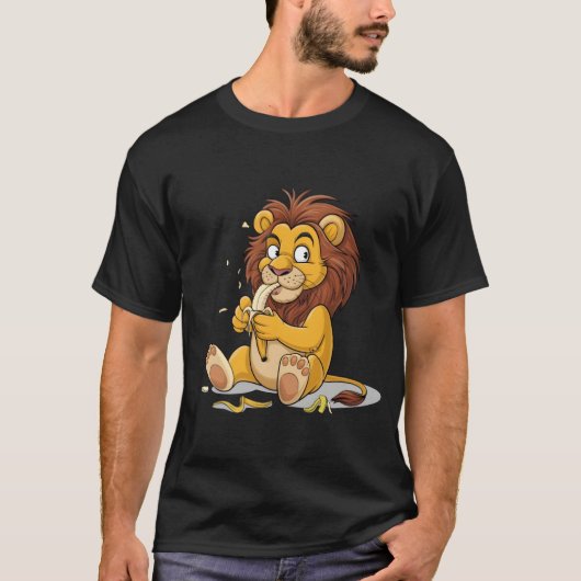 De brutale leeuw eet een banaan t-shirt (Voorkant)