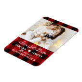 de brutale winterbruiloft van buffalo plaid rustic magneet (Linkerzijde)