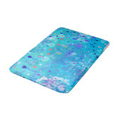 De Bubbelmachine: Blauwe Abstracte Kunst Badmat (Gekanteld)