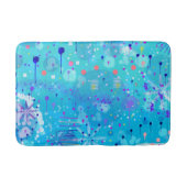 De Bubbelmachine: Blauwe Abstracte Kunst  Badmat (Voorkant)