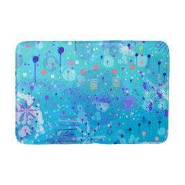 De Bubbelmachine: Blauwe Abstracte Kunst  Badmat