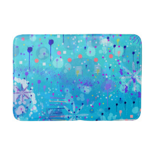 De Bubbelmachine: Blauwe Abstracte Kunst Badmat