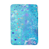 De Bubbelmachine: Blauwe Abstracte Kunst Badmat (Voorkant Verticaal)